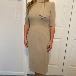 Donna Morgan high neck mock tie dress